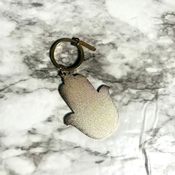 Idlewild Co Keychain Hamsa Keychain Eye Brass Enamel Polished - Picture 3 of 4